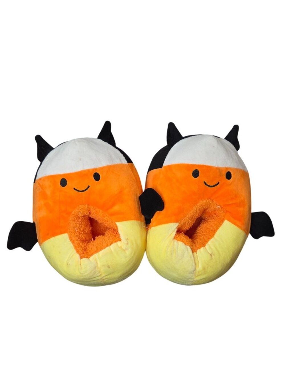 Moodpop Candy Corn Slippers XL US 11 Memory Foam Need Cleaned